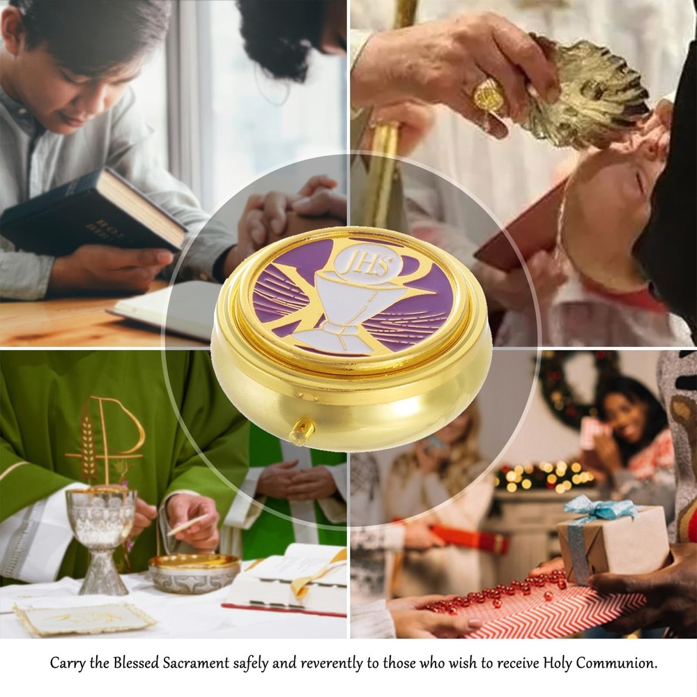 KOMI Pyx for Communion Host Catholic, Baptism Keepsake Box, Unique First Comm...