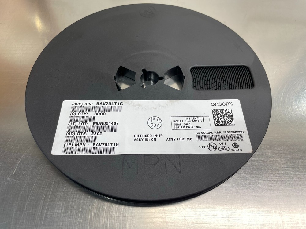 3000-PCS ON Semiconductor BAV70LT1G DIODE ARRAY GP 100V 200MA SOT23