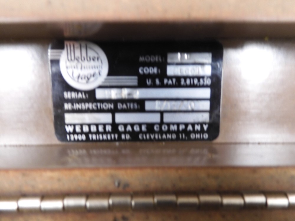 Starrett Webber - model 8w - 8" Standard Reference Bar w/ case -PJ76