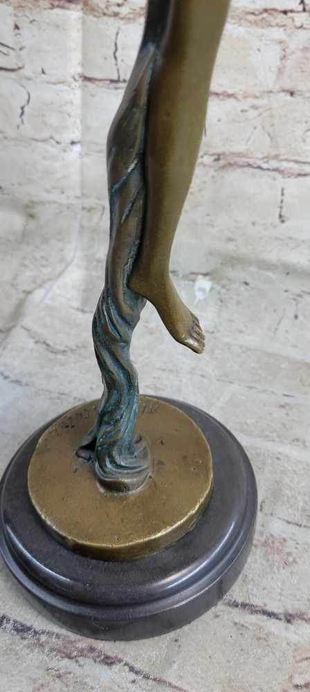 100% Solid Bronze Leap Dancer Sculpture Figurine Lost Wax Method Nude Artwork
