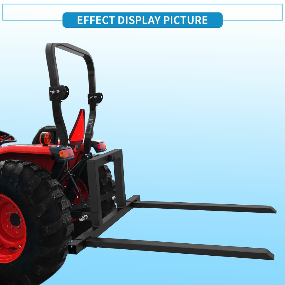 3 Point Hitch Pallet Fork Attachments for Category 1 Tractor Skid Steer Loader