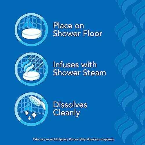 Vicks VapoShower Plus Eucalyptus & Menthol Shower Steamers, 12 Count