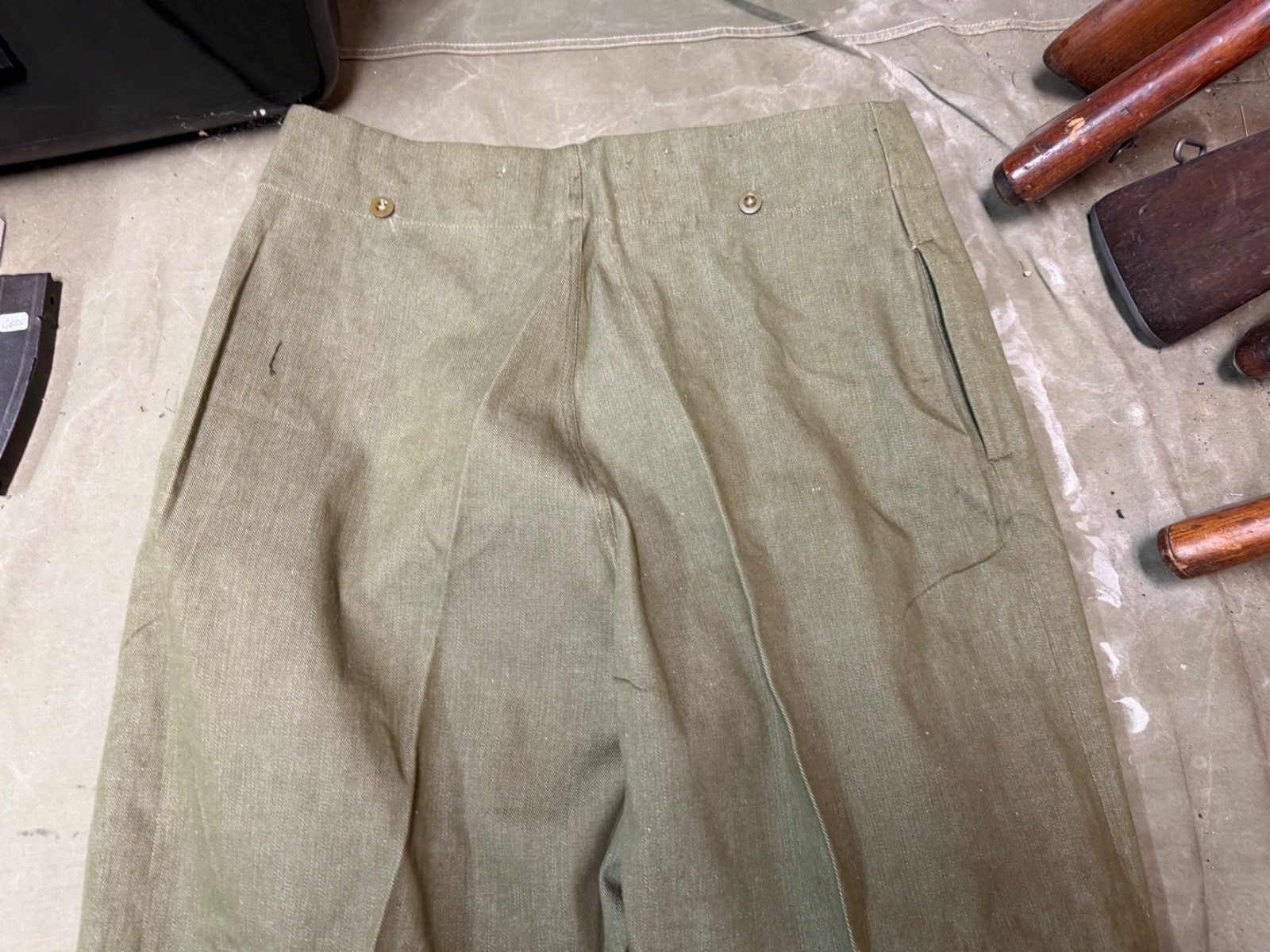 WWII BRITISH ARMY P1937 P37 SUMMER DENIM BATTLEDRESS FIELD TROUSERS-SIZE 3XL