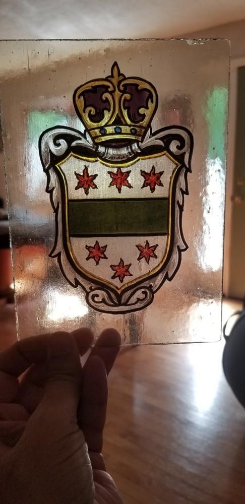 Victorian 19th Century Stained Glass Window Panel "