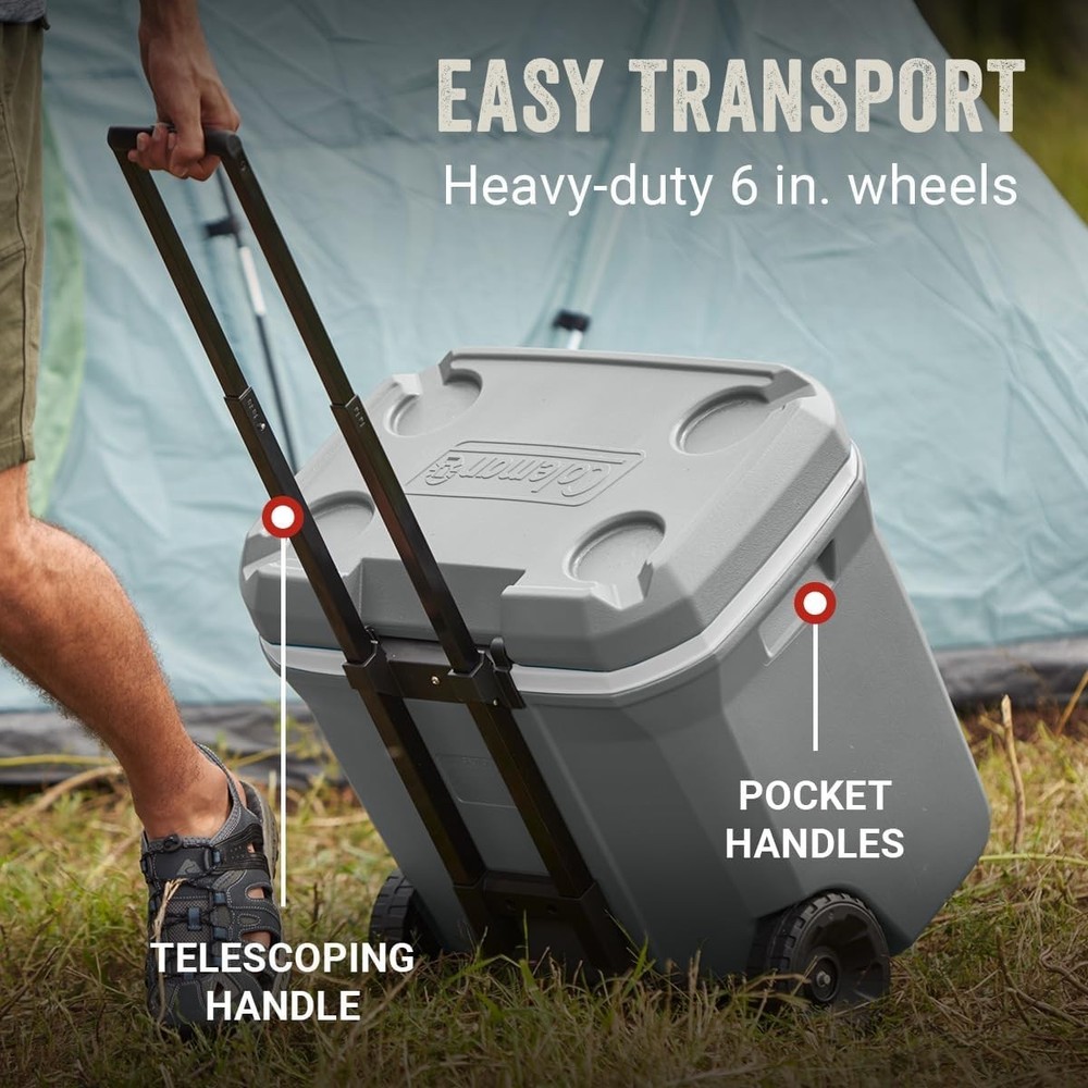 65-Qt Rolling Cooler with Cup Holders