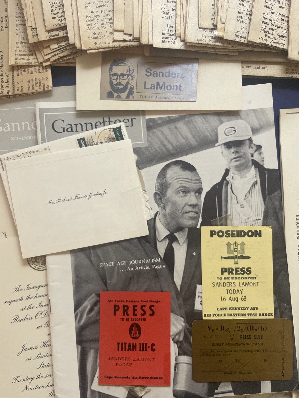 Vintage NASA Space Collectible Lot/Scrapbook - Sanders LaMont Aerospace Writer