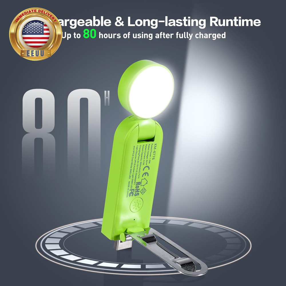 USB Rechargeable Book Light, Blue Light Blocking, Amber Light Clip on Bookmark S