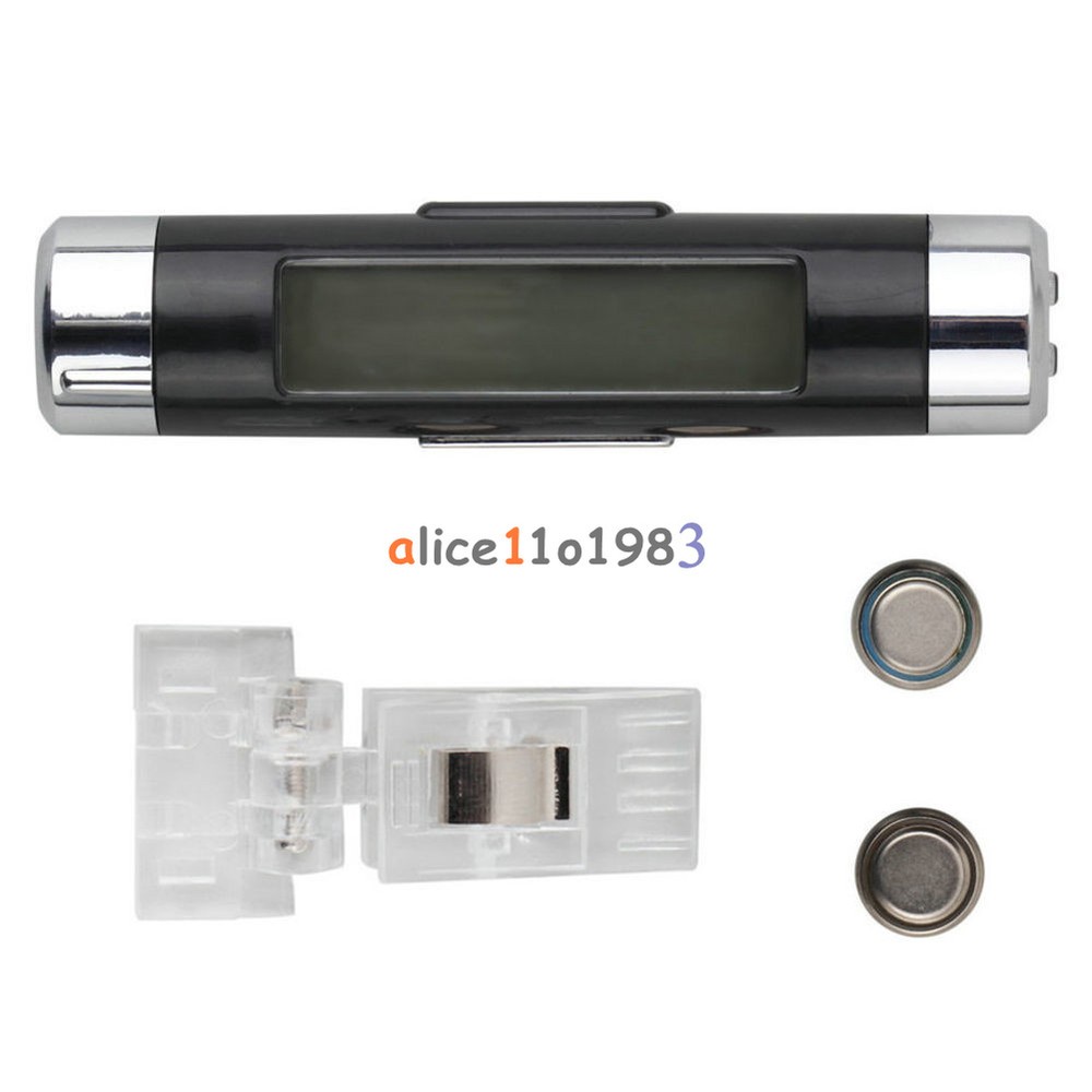 2in1 Digital LED Car Clock Thermometer Temperature LCD Backlight Without Battery