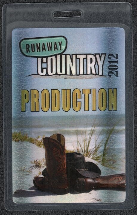 Runaway Country Pass - 2012 Laminated Event Pass