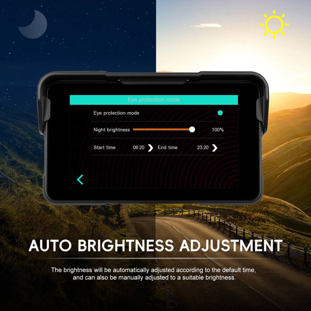 5" Waterproof Motorcycle Navigator Portable Wireless CarPlay Android Auto Screen