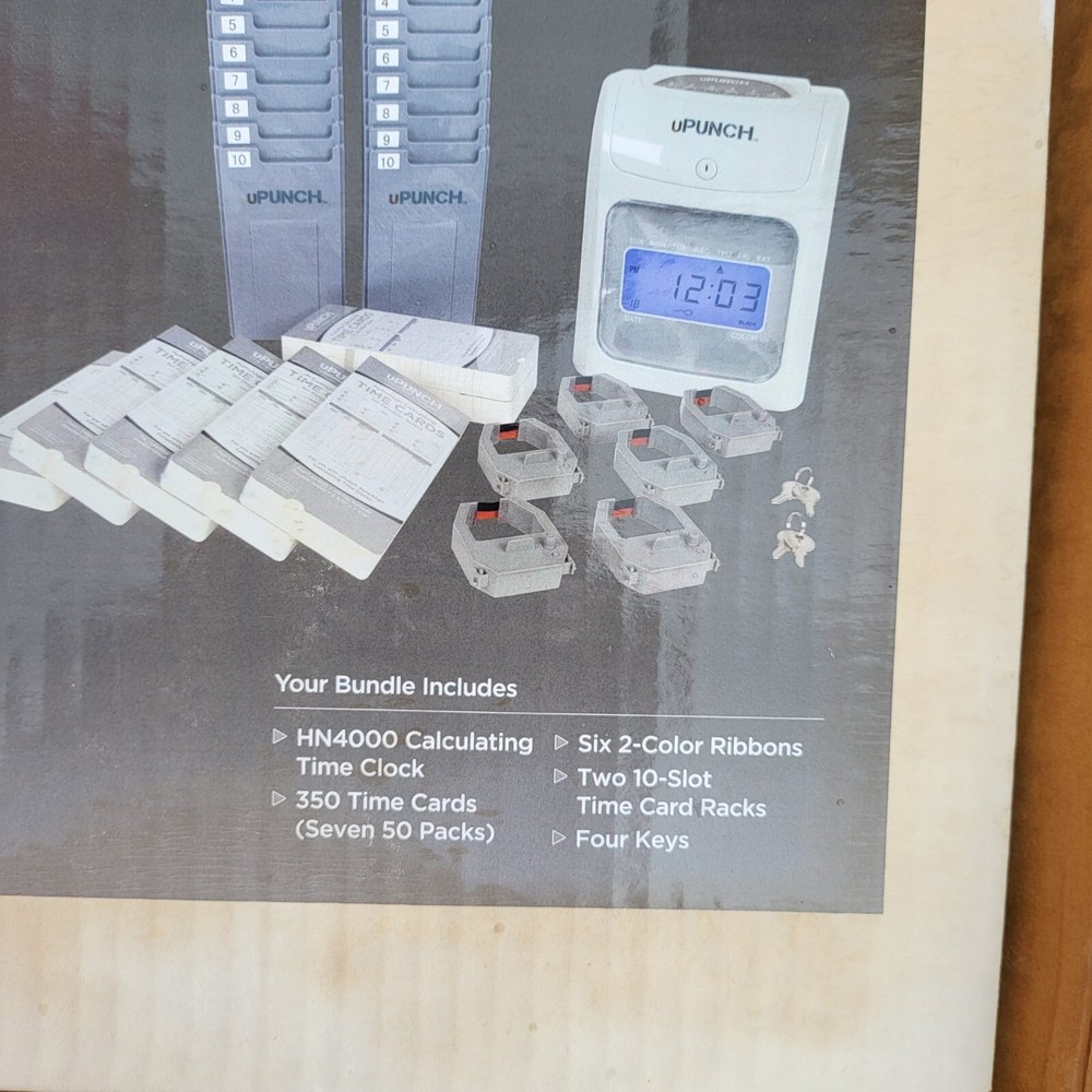 UPunch™ UB2000 Electronic Calculating Punch Card Time Clock Bundle