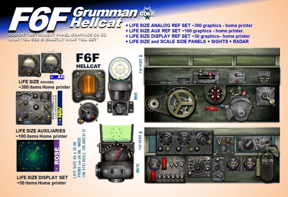 F6F HELLCAT COCKPIT instrument panel CDkit