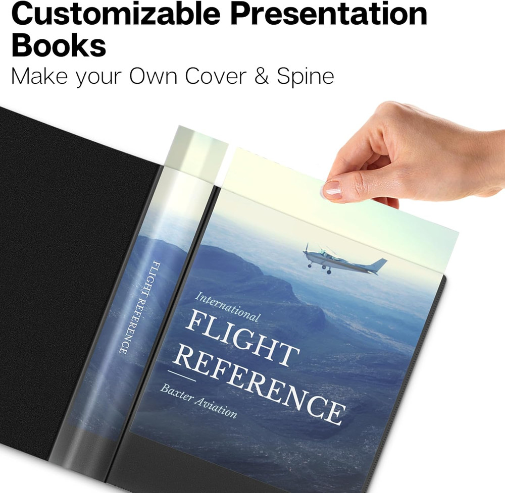 Small Presentation Book 5.5X8.5 (2-Pack, Black), 24 Pockets Display 48 Half Size