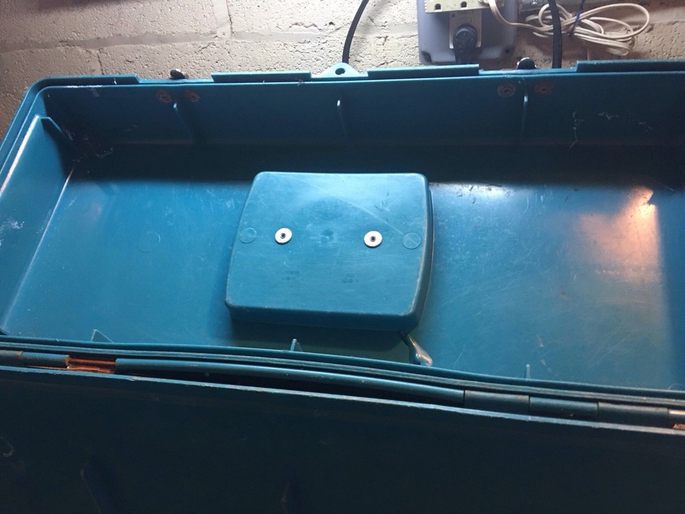 Vintage Benchtop Green Plastic Toolbox