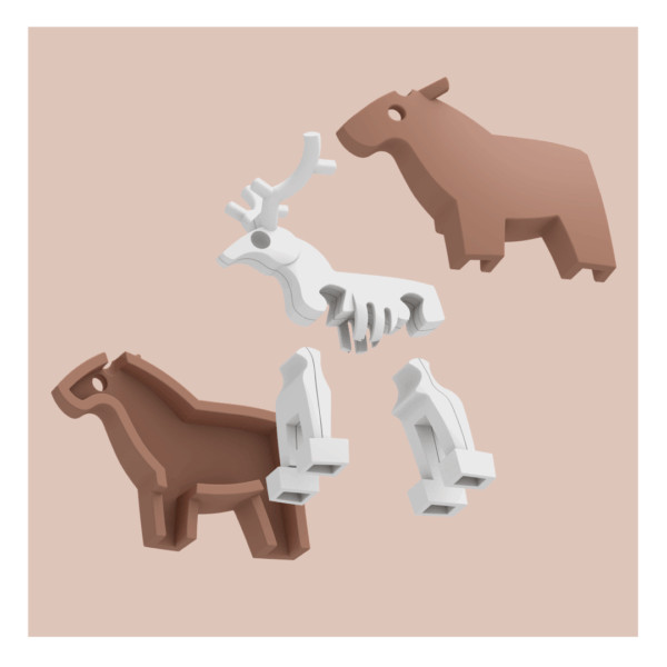 HALF FOREST: Reindeer Magnetic Half Toy 3+