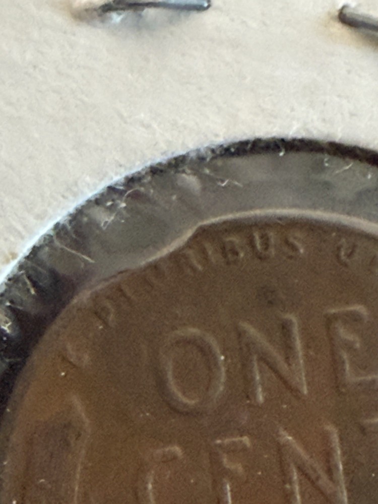1940 Lincoln Cent Mint Error Clipped XF