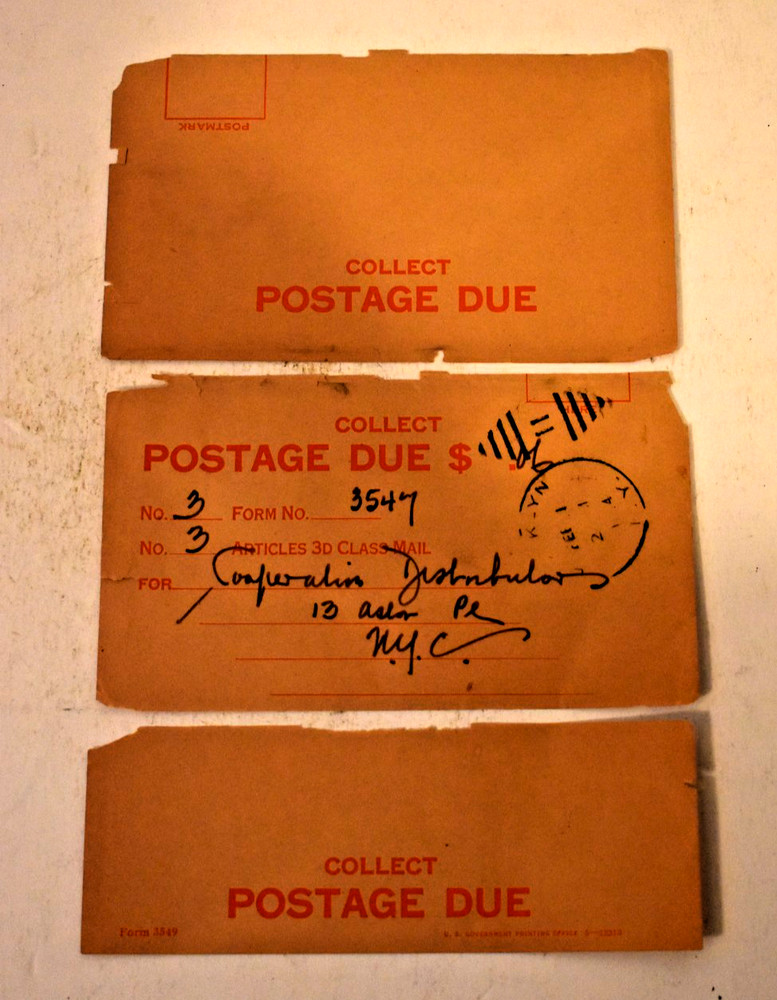 1930's US Stamps - Postal Form 3549 Postage Due - Cancelled