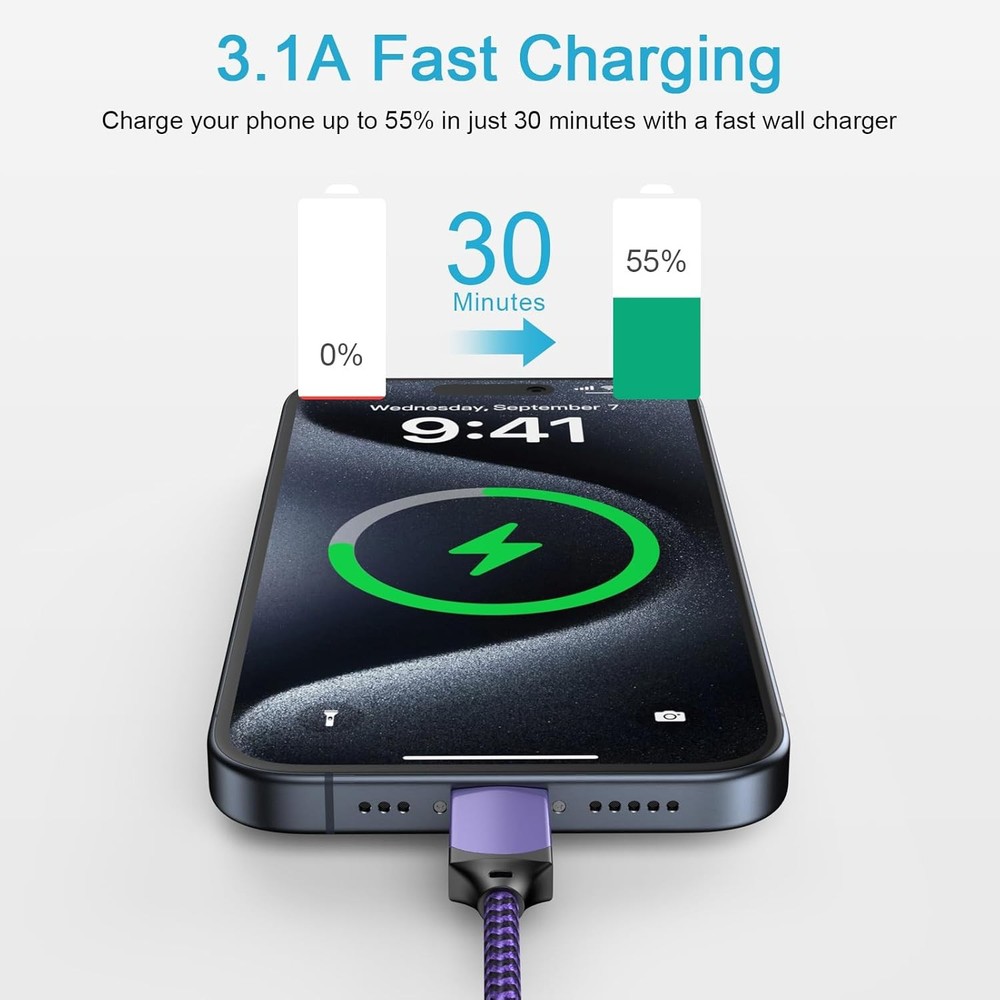 for iPhone 16e 17 Pro Max Air, 6FT Fast Charging Cable Charger iPhone...