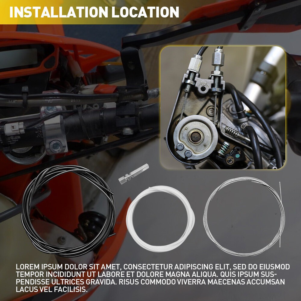 5 Metres Motorcycle DIY Throttle Cable Replace Kit Nipples Ferrules Universal