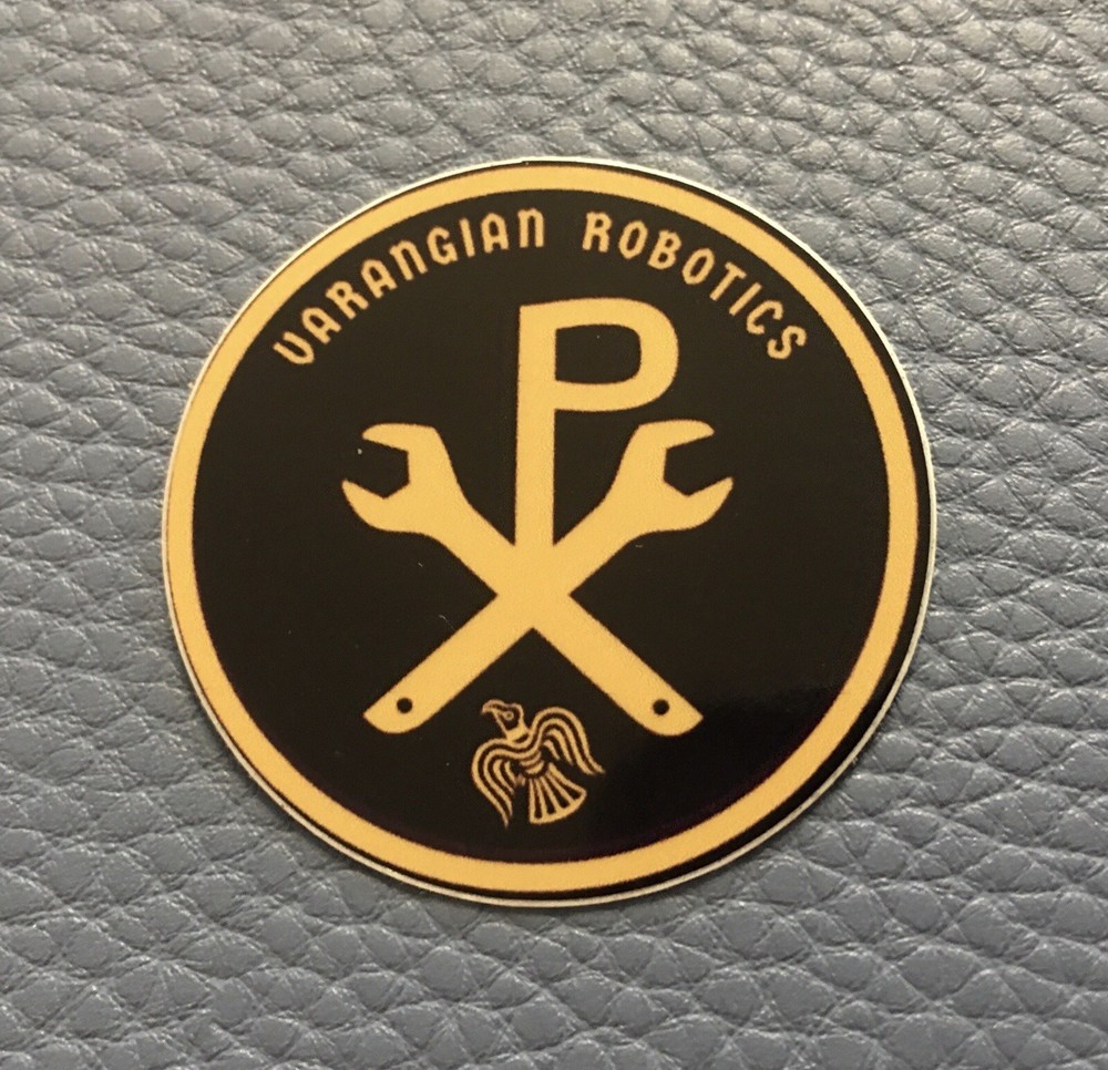 RARE ~ VARANGIAN ROBOTICS ROBOT Warrior Small Sticker Ephemera Science Tech