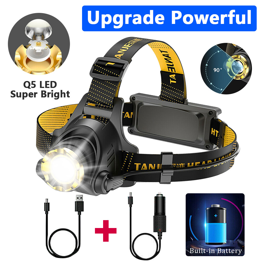 12000000lm LED Headlamp USB Rechargeable Headlight Head Torch Lamp Flashlight