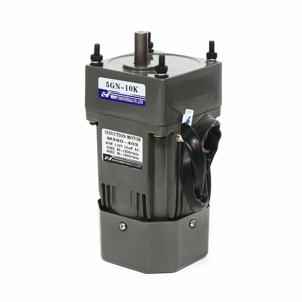 110V 60W AC Gear Motor Electric Variable With Speed Controller Single-phase 1:10