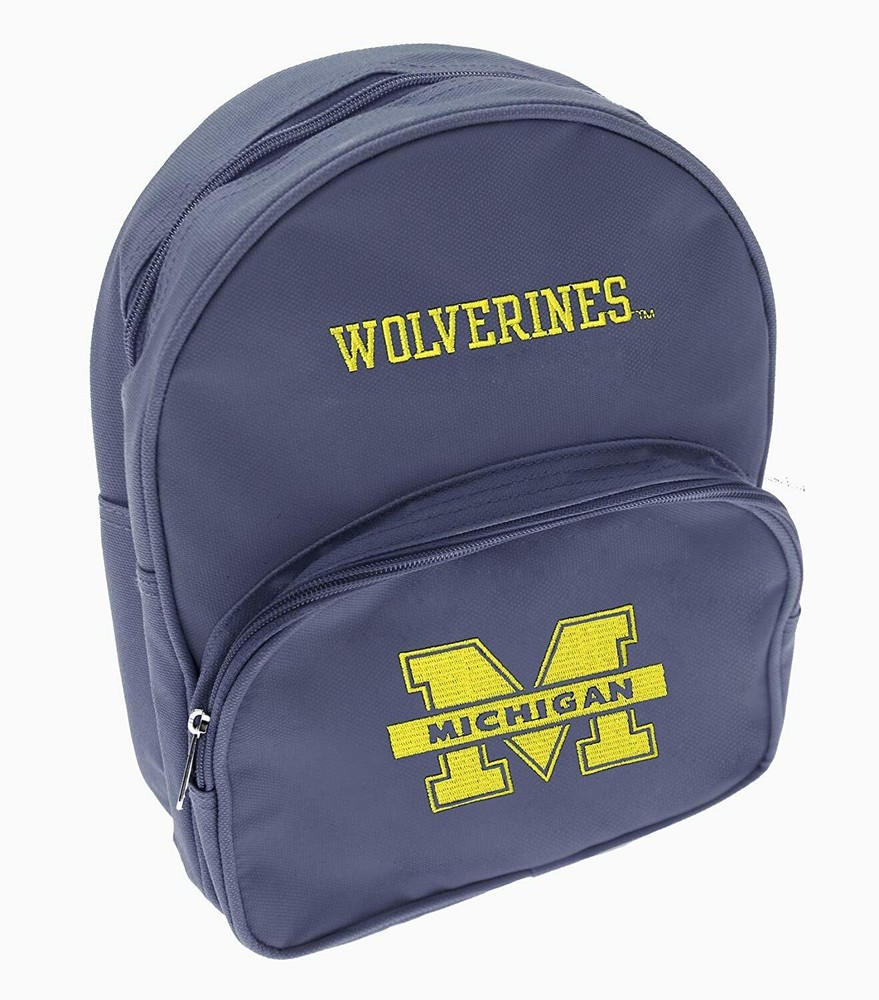 Michigan Wolverines NCAA Kids Mini Backpack School Bag, Navy