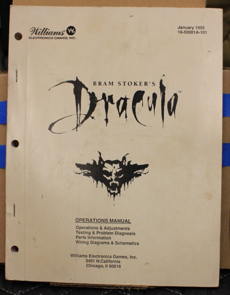 Bram Stokers Dracula Pinball Operations Manual - Bally