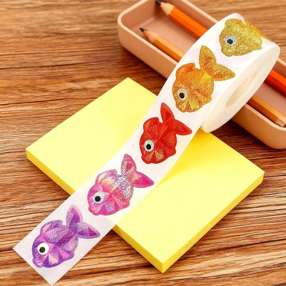 Fish Stickers 500 Sheets Assorted Fade-Proof Motivational Fish