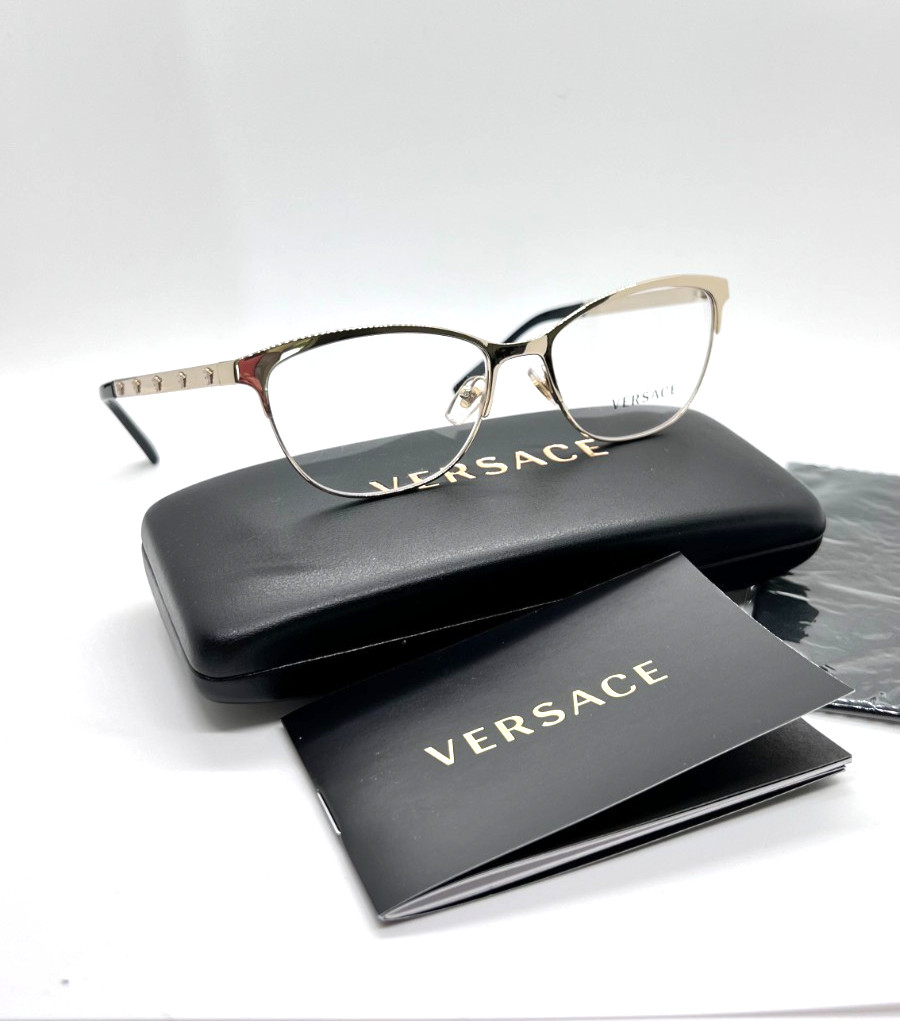 VERSACE 1251 1252 Women Eyeglasses 53-16-140 Pale Gold 100% Authentic
