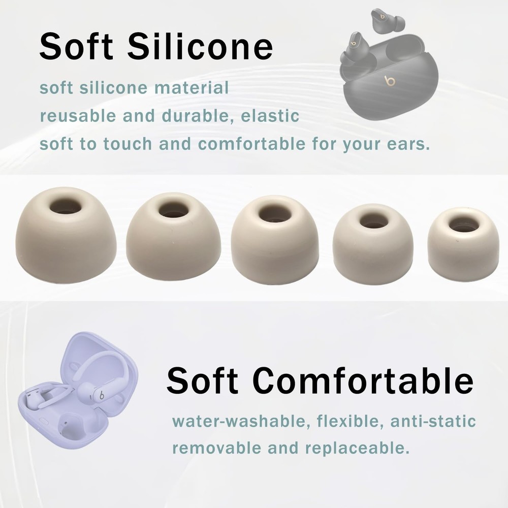 Replacement Ear Tips Extra-small/Small/Medium/Large/Extra-large, Quicksand