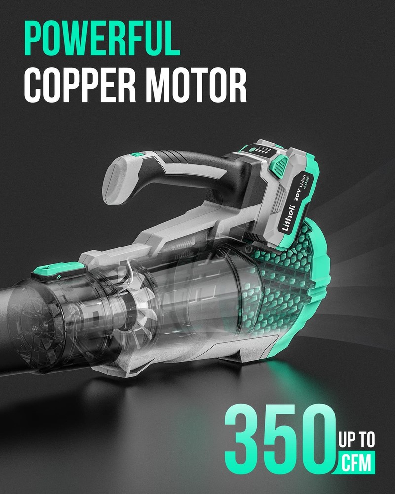 20v Cordless Leaf Blower 350 Cfm 85 Mph Variable Speeds Electric Leaf Blower Bat