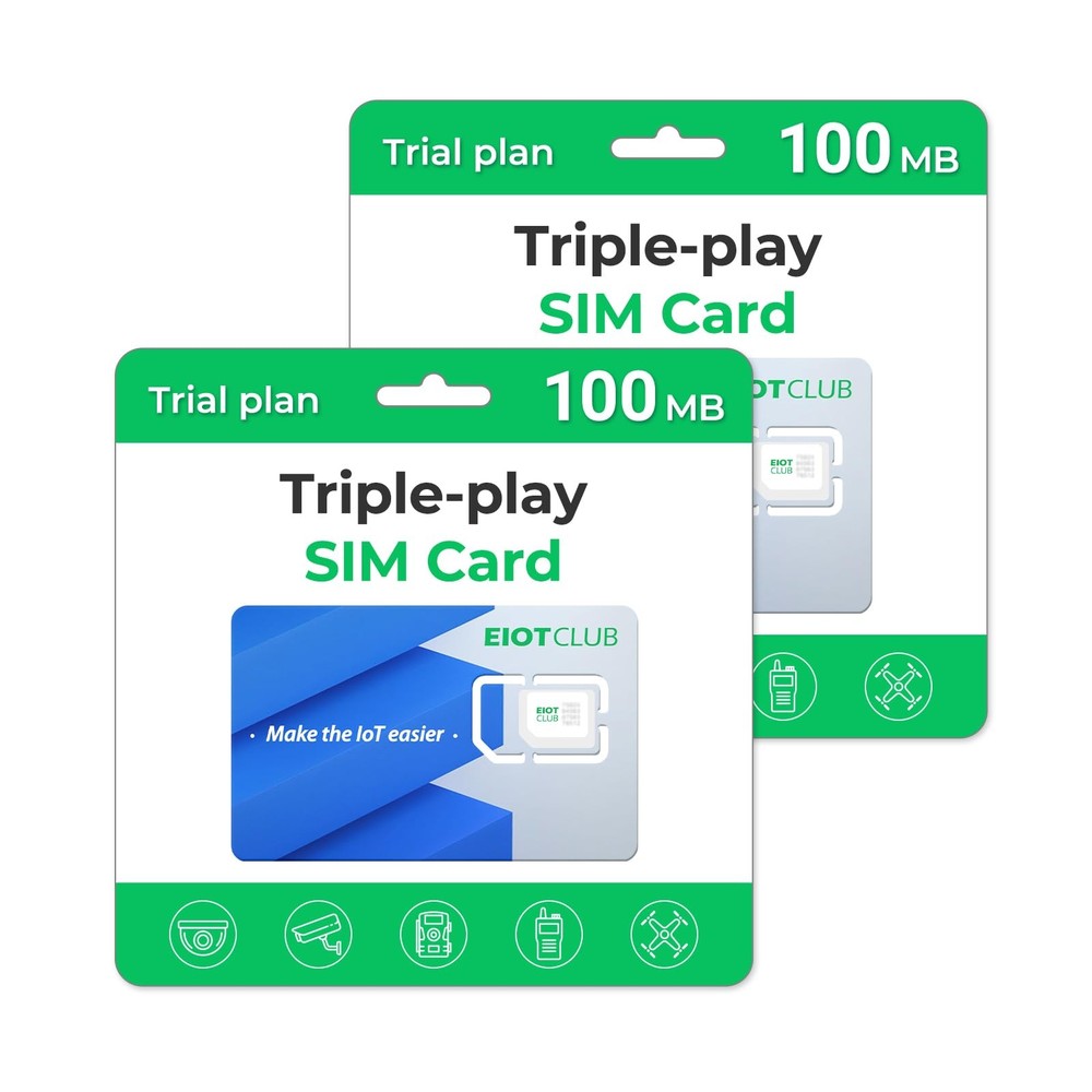 2 Pack Triple Play Data SIM Card -Support USA 4G Coverage Network for Cellula...