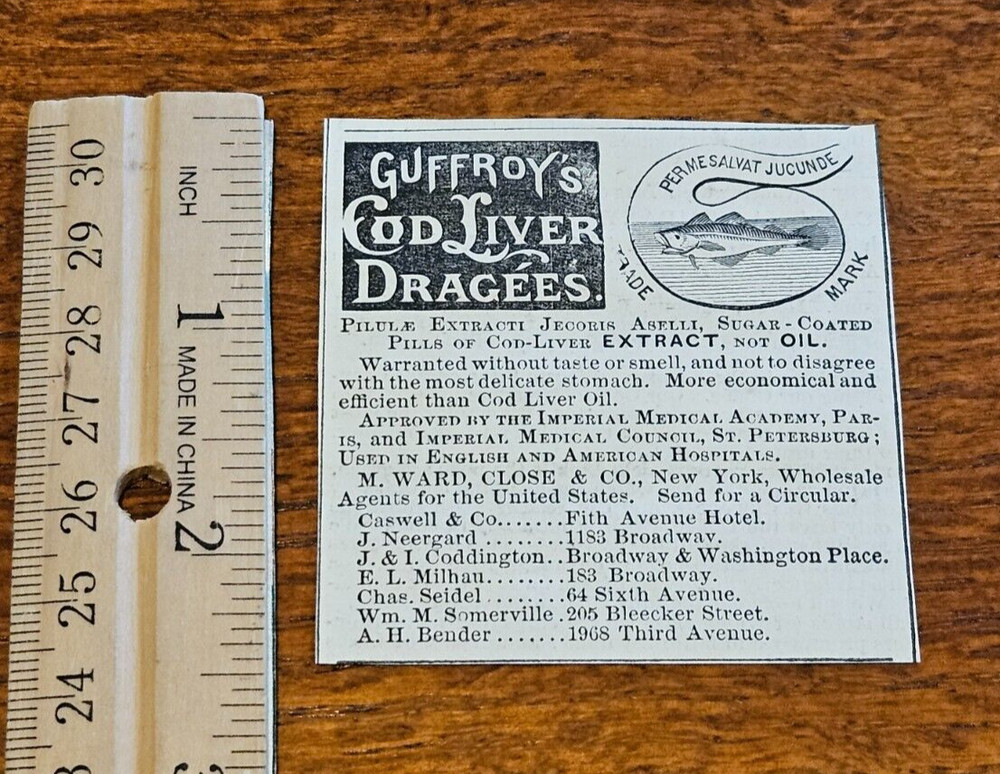 Harper's Weekly 1867 Advertisement Guffroys Cod Liver Dragees Extract