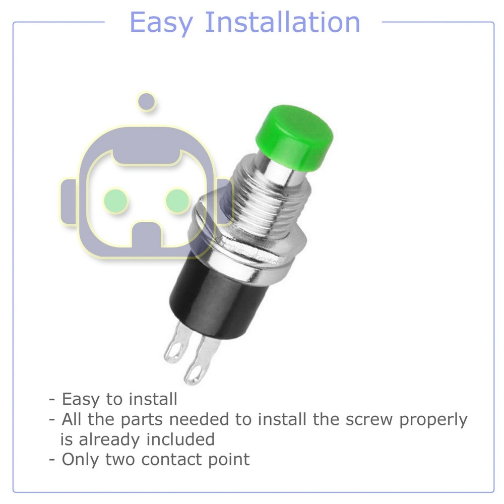 3 PCS Green Micro Lockless Momentary On/Off Push Button 12V 5A Switch Tact