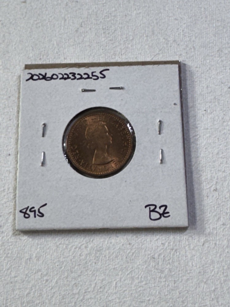 1955 Great Britain Farthing Bronze Coin