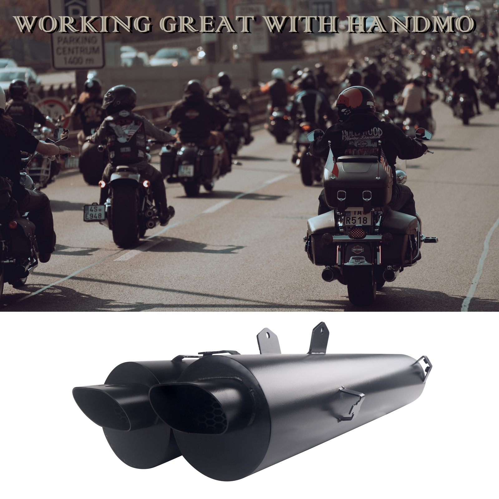 4.0'' Slip On Mufflers for H.o.n.d.a 2018-Up Goldwing GL1800 Exhaust,Black Style