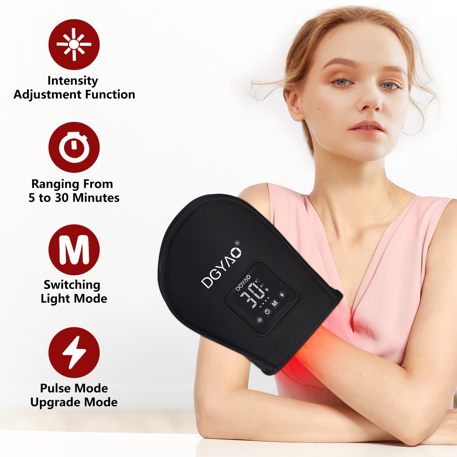 850nm Infrared Red Light Therapy Glove For Hand Pain Relief Cordless Mitten