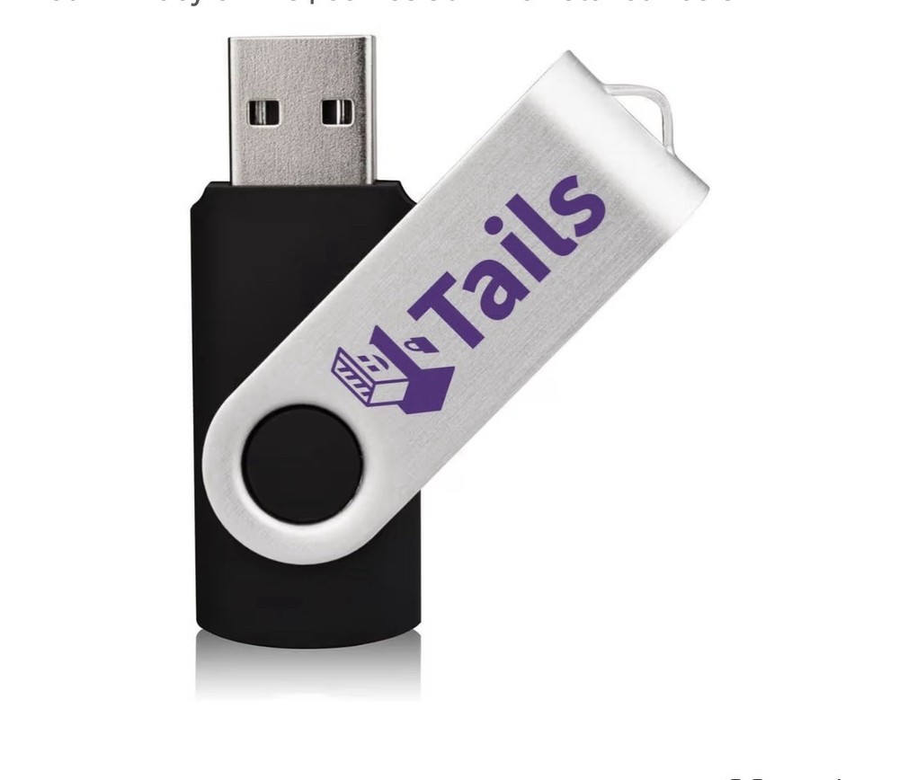 Tails USB Flash Drive Black and Silver USB