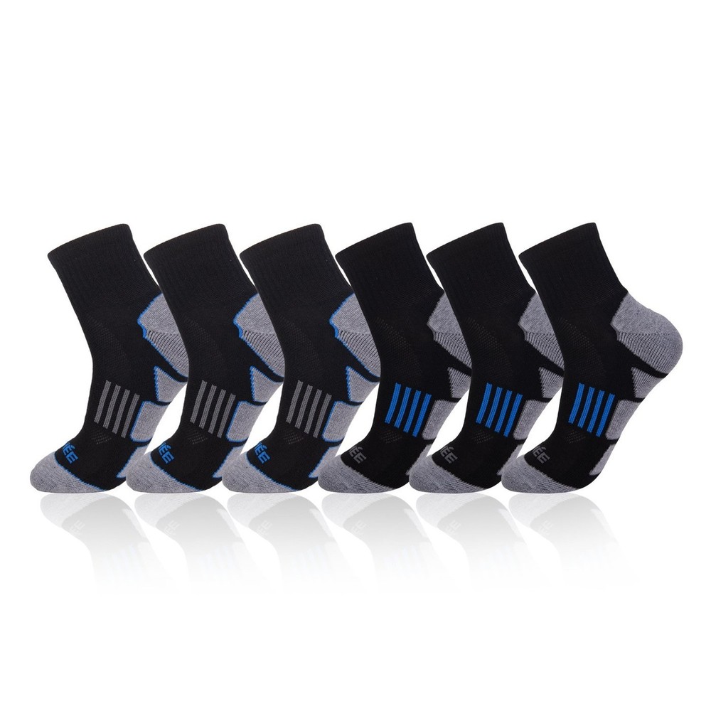JOYNÉE Men's 6 Pack Athletic Performance Cushion Ankle Running Quarter Sock