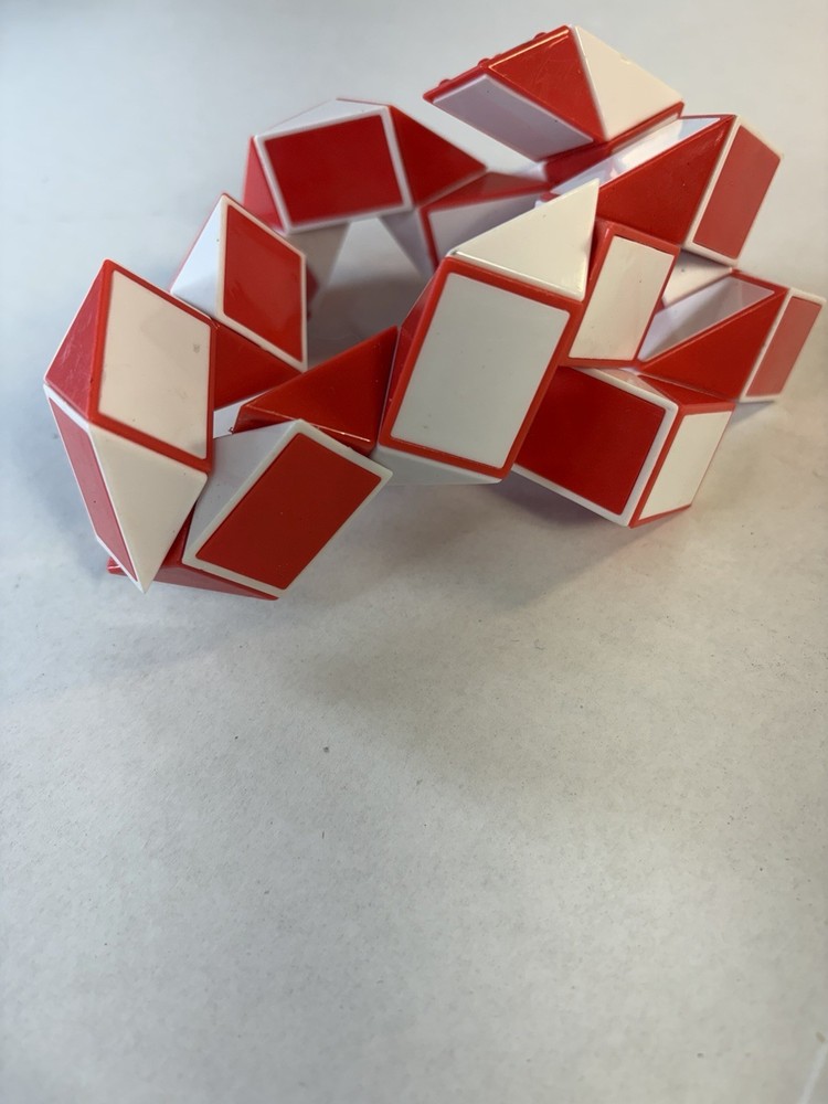 Magic Snake Twisty Puzzle Toy Red & White