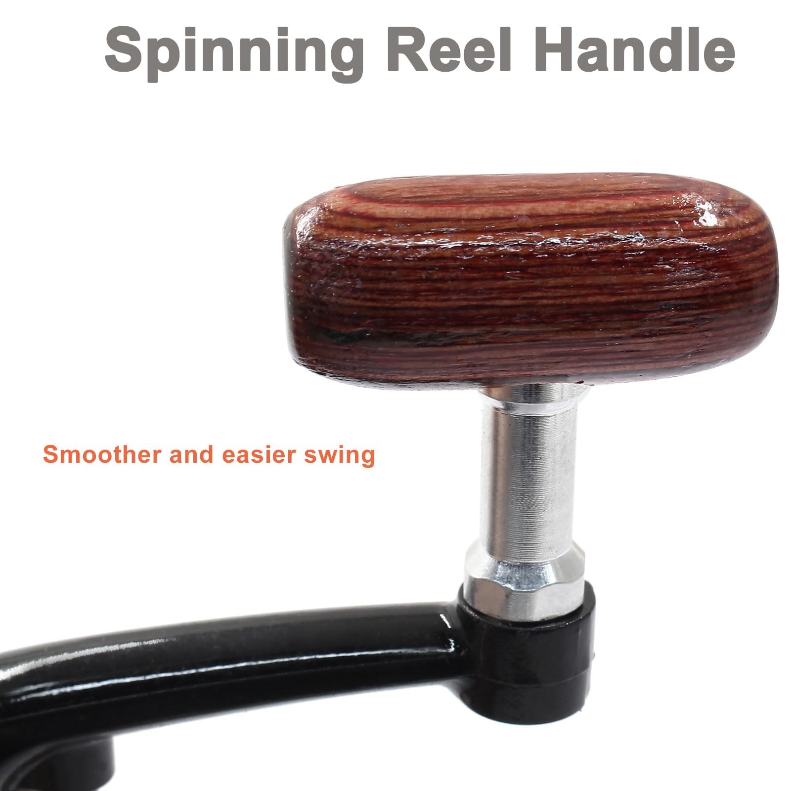 Cionyce 2 Pcs Spinning Reel Handle, Fishing Handle Small, Black