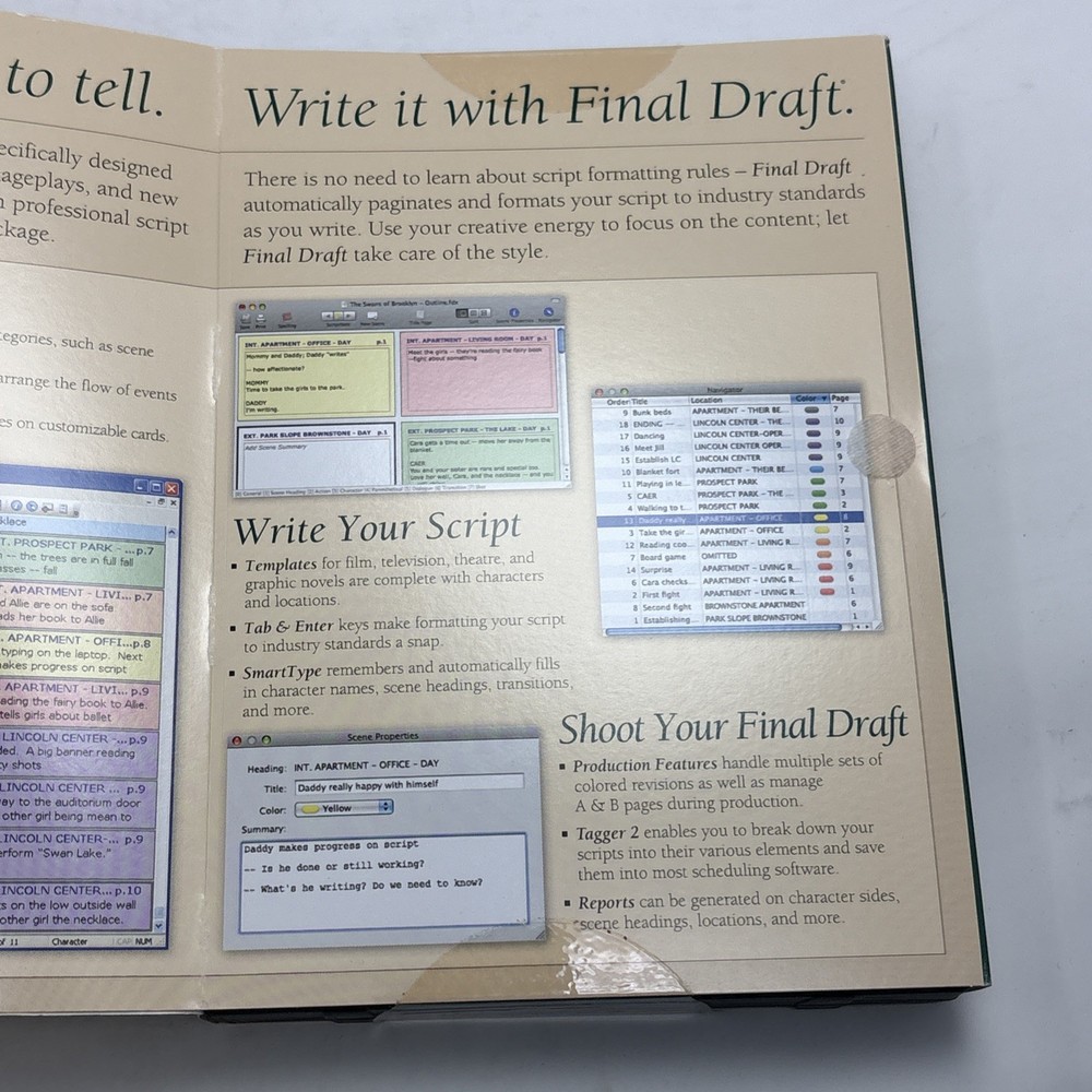 Final Draft Professional Scriptwriting Software Version 8 MAC Windows PC CD 2009