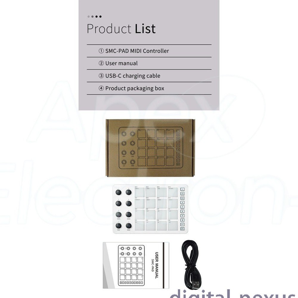 M-VAVE SMC-PAD LaunchPad USB-C and portable design Wireless MIDI Controller