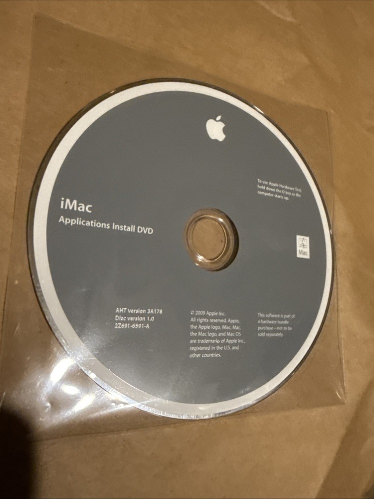 2009 Mac Macintosh iMac Applications Apps Software Installation DVD Version 1.0