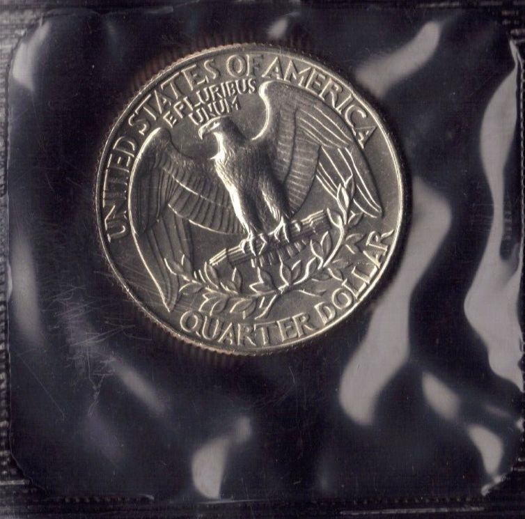 1986-D UNCIRCULATED WASHINGTON QUARTER IN MINT CELLO