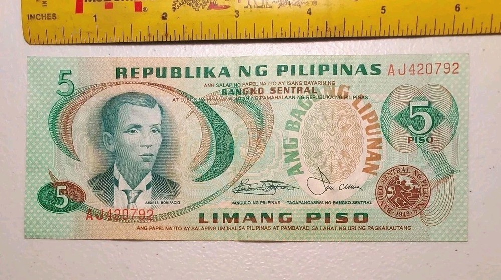 1978 Philippines 5 Piso Note; Pick 160c