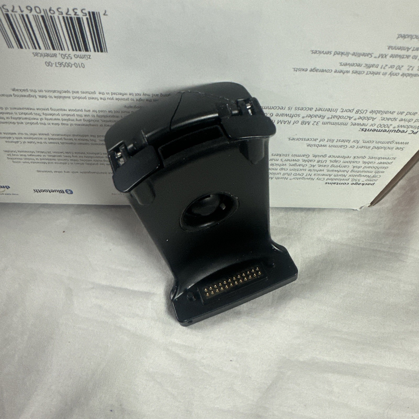 OEM Garmin Zumo 550 Motorcycle Power Cradle Mount & Chrome Handlebar Clamp