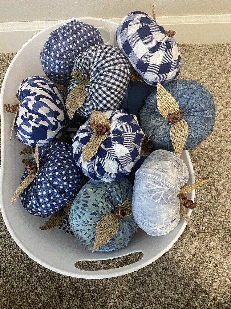 Custom Cloth Pumpkins in coastal colors