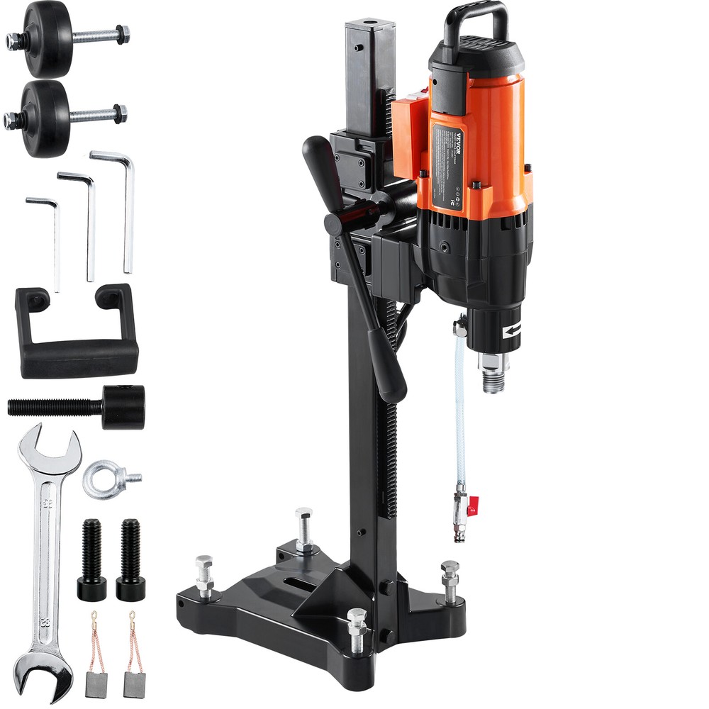 10in Electric Diamond Core Drill Machine Concrete Core Drill Rig Casters 2500W